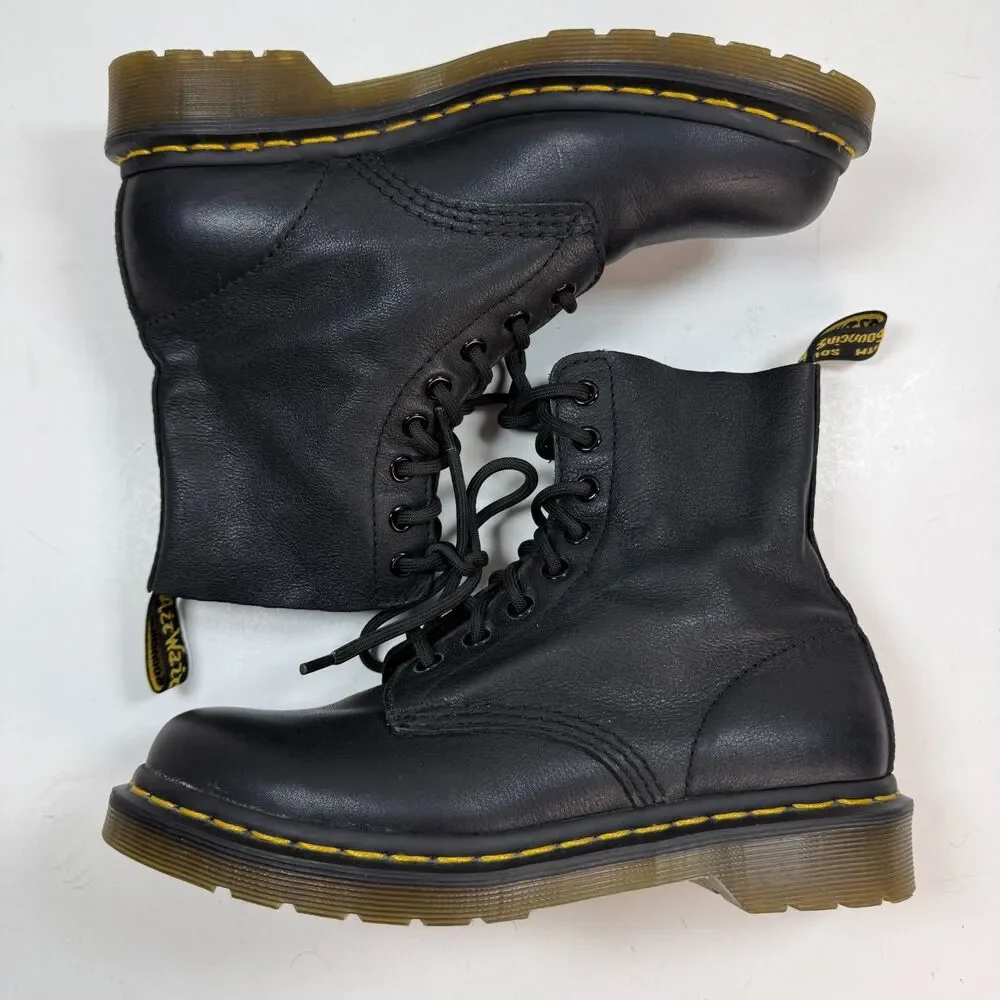 Dr Martens 1460 Pascal Black Leather 8 Eye Combat Boots Womens Size 7 AirWair